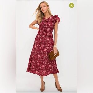 Tuckernuck-Moon River oxblood multifloral midi dress